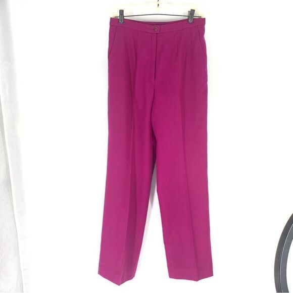 Pendleton Pants - Vintage Pendleton Purlpe-ish Pink 100% Wool High Waisted straight Leg Trousers